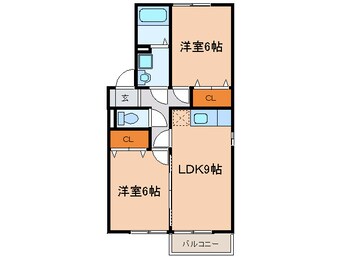 間取図 セジュ－ル鳴丘