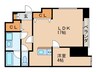 ハートイン江向 1LDKの間取り