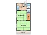 マンション千代 2Kの間取り
