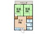 葛岡マンション 2DKの間取り
