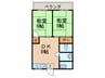 葛岡マンション 2DKの間取り