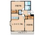 アンジュ神の倉Ｂ 2LDKの間取り