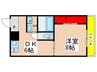 Ｋ２ｓｑｕａｒｅ 1DKの間取り