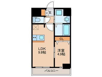 間取図 ﾃﾞｨｱﾚｲｼｬｽ浅間町ｽﾃｰｼｮﾝﾌﾛﾝﾄ