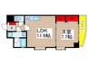 プログレスアサダ瓦町 1LDKの間取り
