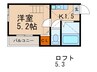 アソシア堀田 1Kの間取り