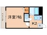 シティハイツ名城Ⅰ 1Kの間取り