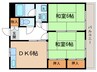 飯田第一コーポ 2DKの間取り