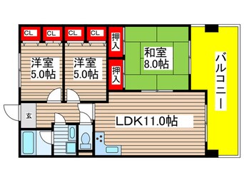 間取図 シティコーポ千代田(805)