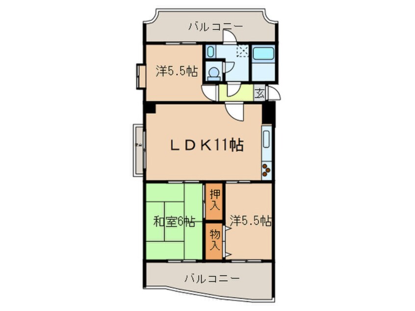 間取図 エスポア一社Ⅱ　５０１