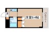 シャルム大堀 1Rの間取り