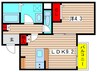 フローネル六番町 1LDKの間取り