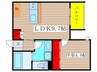 フローネル六番町 1LDKの間取り
