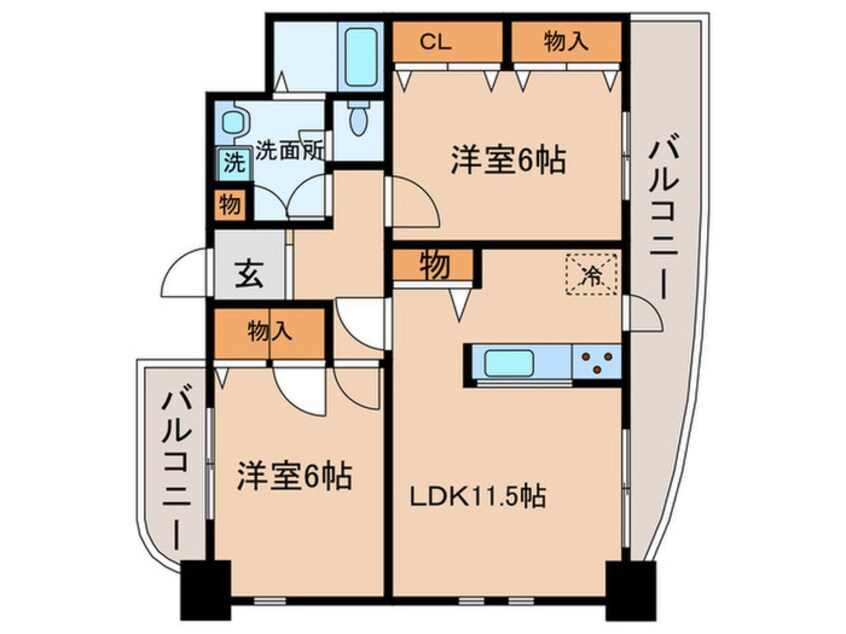 間取図 ヒルズワン