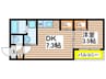 リーガル東海通 1DKの間取り