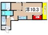 Mina　八事石坂 1Rの間取り