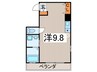 アベニ－ル佃 1Rの間取り