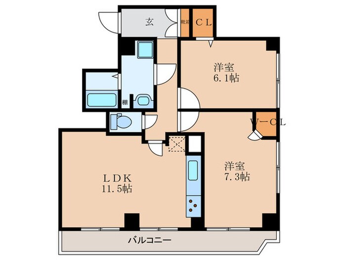 間取り図 シャンボール山手Ｂ棟（５０２）