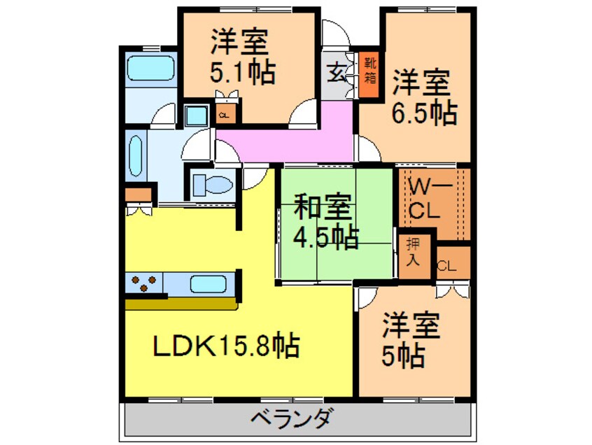 間取図 パークアクシス金山ＷＥＳＴ