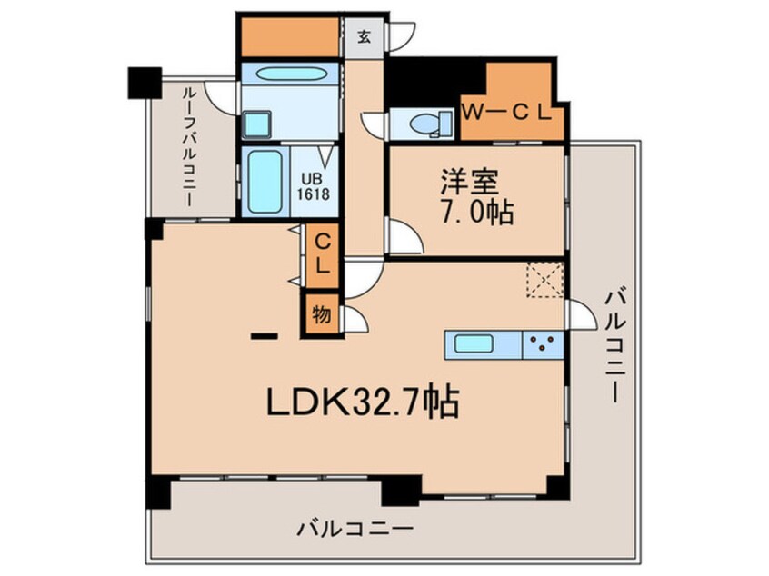 間取図 ポ－ラスタ－星ヶ丘山手7th