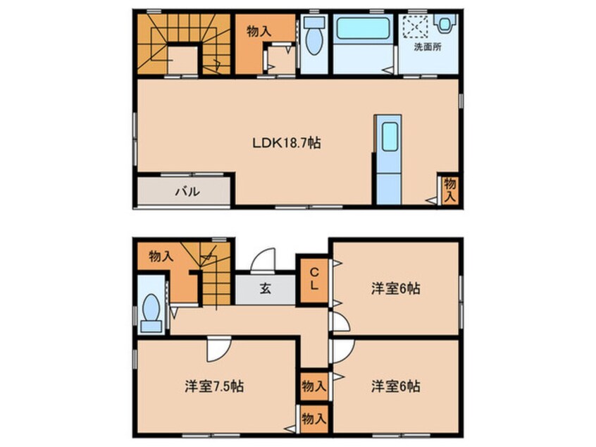 間取図 松河戸町６丁目貸家　東棟