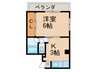 メゾン虹ケ丘 1Kの間取り