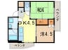 サン宮脇 2DKの間取り