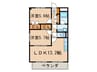 レ－ジュ長久手 2LDKの間取り