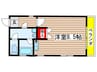 コ－ポ平野 1Rの間取り