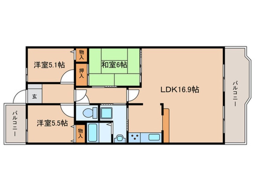 間取図 スペリア豊田（905）
