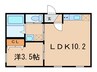 ｳﾞｧﾝｸｰﾙKUROKAWA 1LDKの間取り