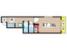 シェルコート金山 1Kの間取り