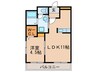 ツカタハイツ 1LDKの間取り