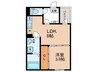 リーガル高畑 1LDKの間取り