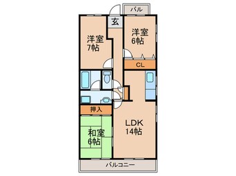 間取図 メナージュマルヤマ