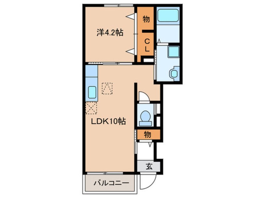 間取図 フラン　カーサ　木曽川B