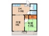 出町ハイツ 2DKの間取り