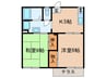 サンクレスト昭和 Ａ棟 2Kの間取り