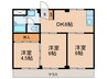 コーポラスM 3DKの間取り