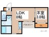 robot home鶴里Ⅱ 1LDKの間取り