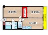 ペアシティ－１ 2DKの間取り