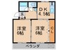 メゾン柳 2DKの間取り