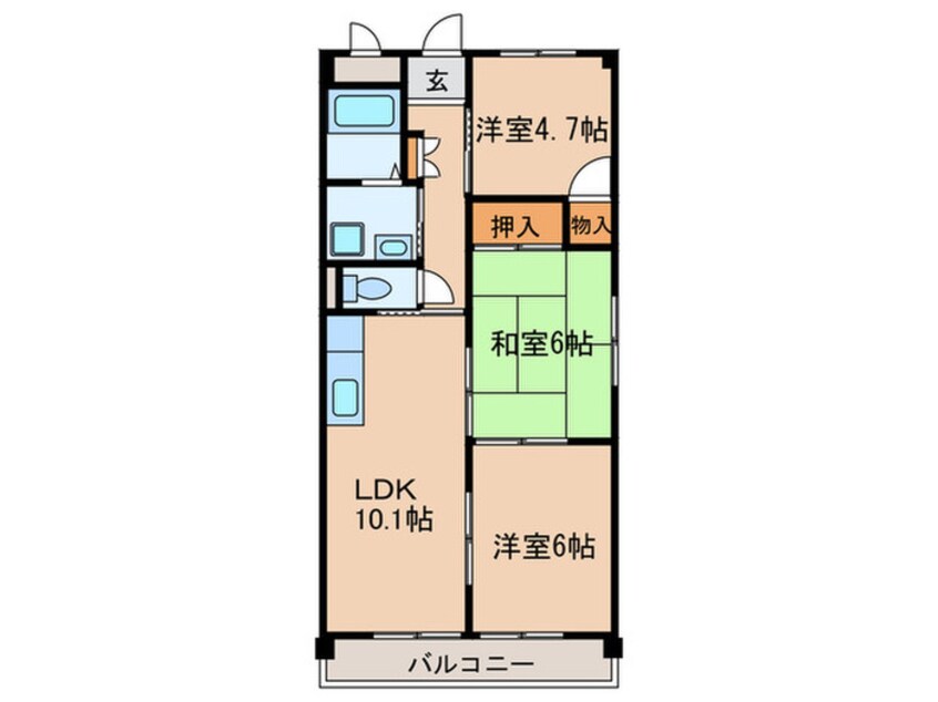 間取図 キャピタルシティ苗田