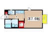 グリーンズ瑞穂Ｂ棟 1Kの間取り