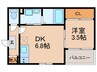 ハーモニーテラス新守町 1DKの間取り