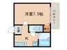 シャトル八田 1Kの間取り
