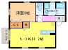 セジュ－ル覚王山 1LDKの間取り
