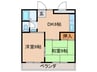 コ－ポ田園 2DKの間取り