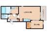 Cherim 本陣十王町Ⅱ North 1LDKの間取り