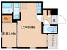 Cherim中村公園Ⅲ 1LDKの間取り